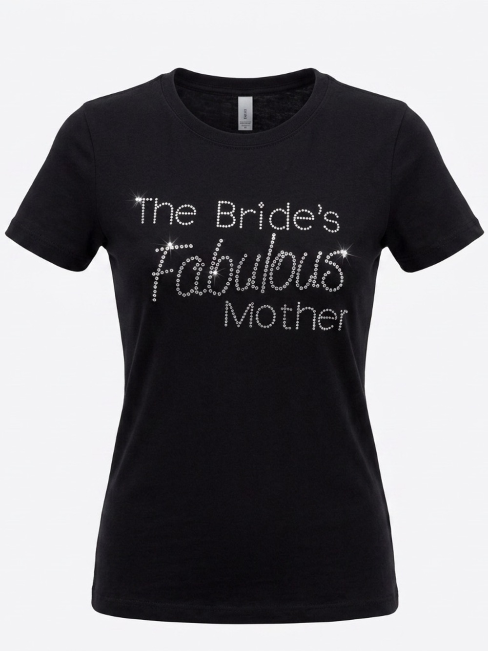 The Bride's Fabulous Mother Rhinestone Tee Black L